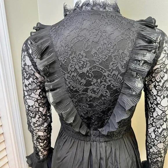 Black Lace Trimmed Dress - Picture 5 of 13